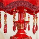 European Resin Table Lamp Romantic Red Bedside Table Light