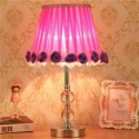 European Crystal Table Lamp Rose Flower Bedside Lamp Wedding Party Decorative Light