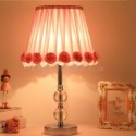 European Crystal Table Lamp Rose Flower Bedside Lamp Wedding Party Decorative Light