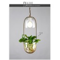 Rustic / Lodge Metal Glass Pendant Light