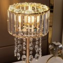 Crystal Bedside Table Lamp Decorative Nightstand Lamp With Elegant Shade