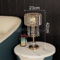 Crystal Bedside Table Lamp Decorative Nightstand Lamp With Elegant Shade