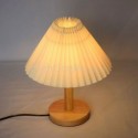 Modern Bedside Lamp Wood Texture Vintage Nightstand Reading Lamp