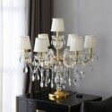 Gorgeous Bedside Crystal Table Lamp Gold Desk Lamps With Elegant Crystal Shade