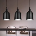 Black Modern/ Contemporary 3 Light Pendant Light