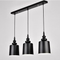 Black Modern/ Contemporary 3 Light Pendant Light