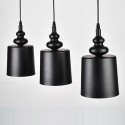 Black Modern/ Contemporary 3 Light Pendant Light