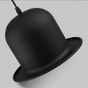 Black Metal Hat Shape 1 Light Retro / Vintage Pendant Light