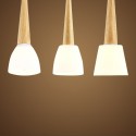 Rustic / Lodge Wooden Pendant Light with Glass Shade