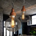 Retro / Vintage Pendant Light with Glass Shade