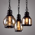 Retro / Vintage Pendant Light with Glass Shade