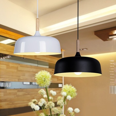 Modern/ Contemporary Wood Metal Pendant Light