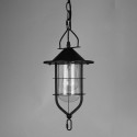 Vintage Metal Pendant Light with Glass Shade