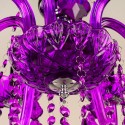 6 Light Purple Candle Style Crystal Chandelier