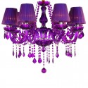 8 Light Purple Candle Style Crystal Chandelier