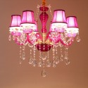 6 Light Purple Candle Style Crystal Chandelier