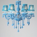 6 Light Macaron Blue Nordic Style Candle Style Crystal Chandelier