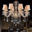 8 Light Gold Luxurious Candle Style Crystal Chandelier