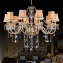 10 Light Gold Luxurious Candle Style Crystal Chandelier