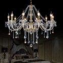 10 Light Gold Luxurious Candle Style Crystal Chandelier