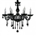 6 Light Black Modern Retro Candle Style Crystal Chandelier