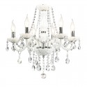 6 Light White Modern Candle Style Crystal Chandelier
