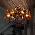 6 Light Feather Retro Chandelier