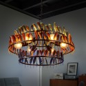 6 Light Feather Retro Chandelier