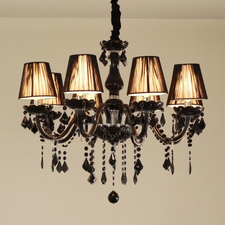 8 Light Black Candle Style Crystal Chandelier