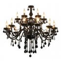 18 Light (12+6) 2 Tiers Black Candle Style Crystal Chandelier
