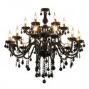 18 Light (12+6) 2 Tiers Black Candle Style Crystal Chandelier