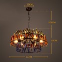 6 Light Feather Retro Chandelier