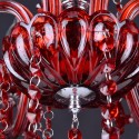 6 Light Red Candle Style Crystal Chandelier