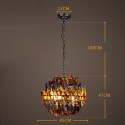 4 Light Feather Retro Steel Chandelier