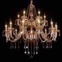 18 Light (12+6) 2 Tiers Amber Modern Candle Style Crystal Chandelier