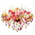 18 Light (12+6) 2 Tiers Multi Colours Kids Room Candle Style Crystal Chandelier