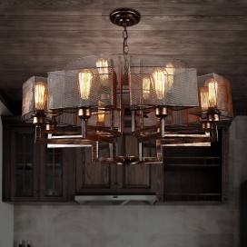 22 Light Industrial Style Steel Chandelier