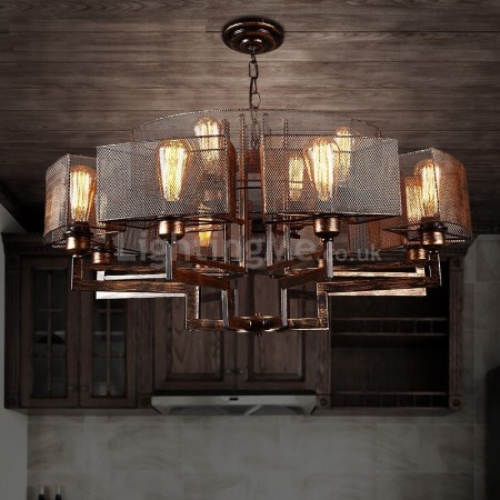 22 Light Industrial Style Steel Chandelier