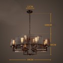 22 Light Industrial Style Steel Chandelier