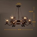 6 Light Industrial Style Steel Chandelier