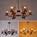 6 Light Industrial Style Steel Chandelier