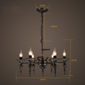 6 Light Industrial Style Steel Chandelier