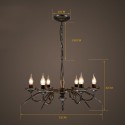 6 Light Industrial Style Steel Chandelier