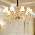 10 Light Cognac Colour Candle Style Crystal Chandelier