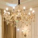 10 Light Cognac Colour Candle Style Crystal Chandelier