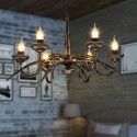 6 Light Industrial Style Steel Chandelier