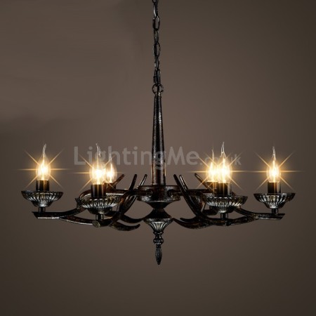 6 Light Industrial Style Steel Chandelier