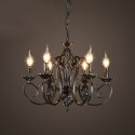 6 Light Industrial Style Steel Chandelier