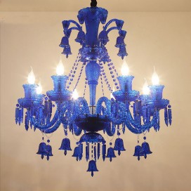 8 Light Red Blue Purple Black Candle Style Crystal Chandelier