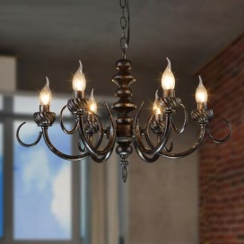 6 Light Industrial Style Steel Chandelier